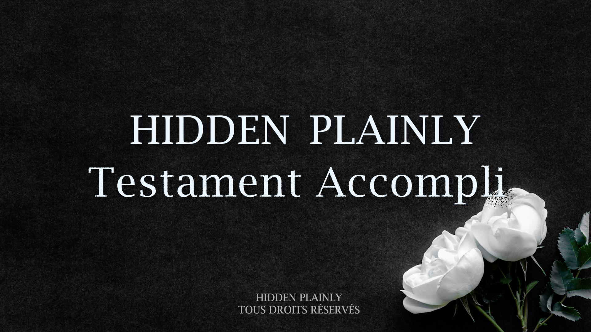 HIDDEN PLAINLY - Testament Accompli!